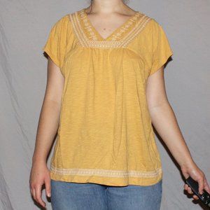 LAST CHANCE SALE Sonoma Yellow Short Sleeve w/ Stitching